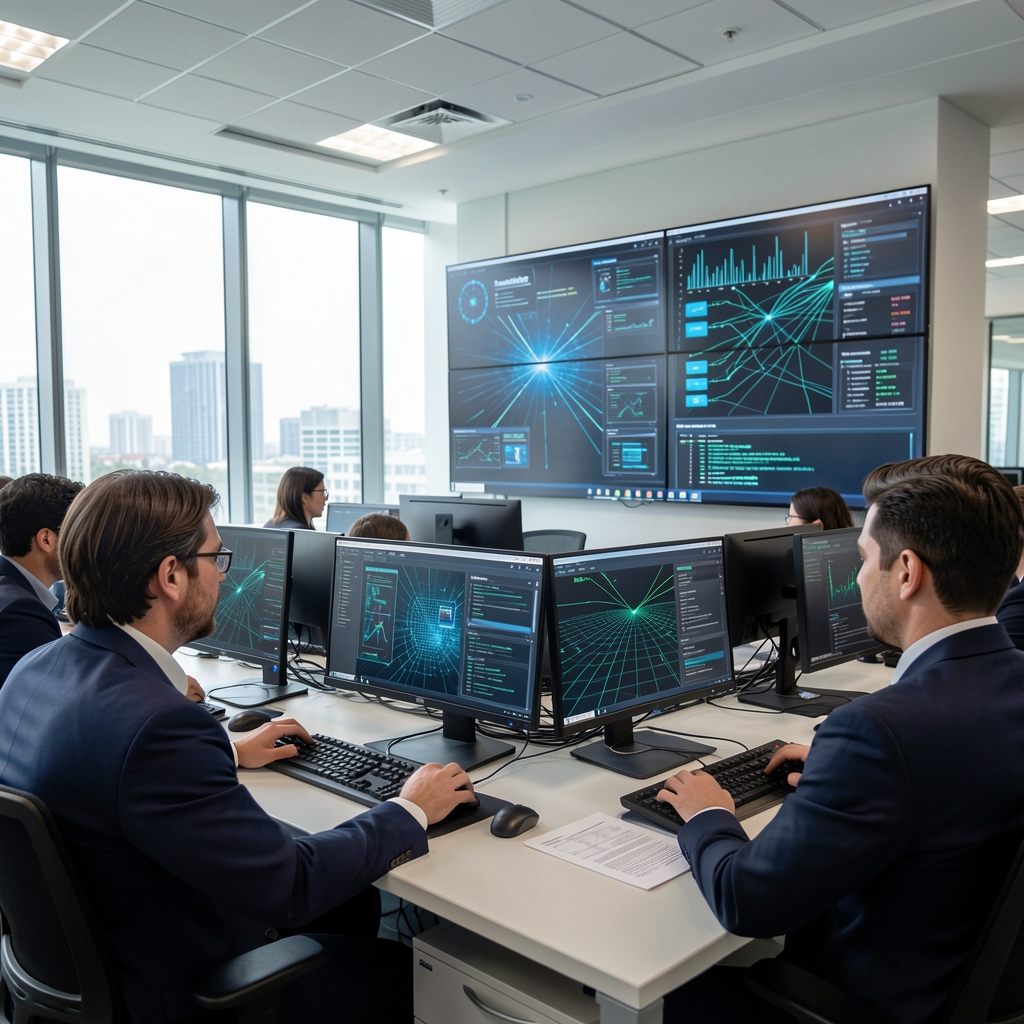 Public-sector cybersecurity operations environment monitoring digital systems and infrastructure